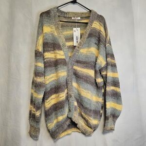 Cozy Striped Women's Cardigan Women's Large